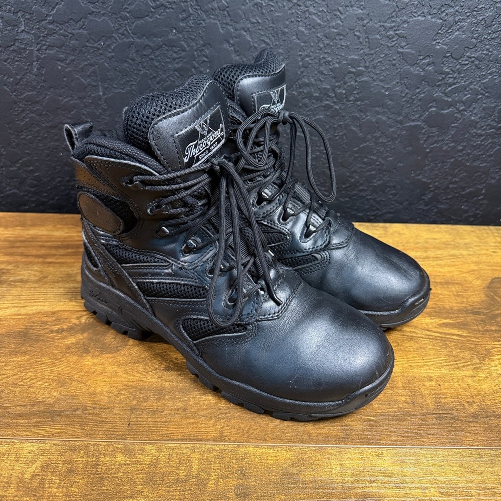 Thorogood Z-Strap 834-6064 Black Leather Tactical Duty Boots Mens 7M Womens‎ 9M
